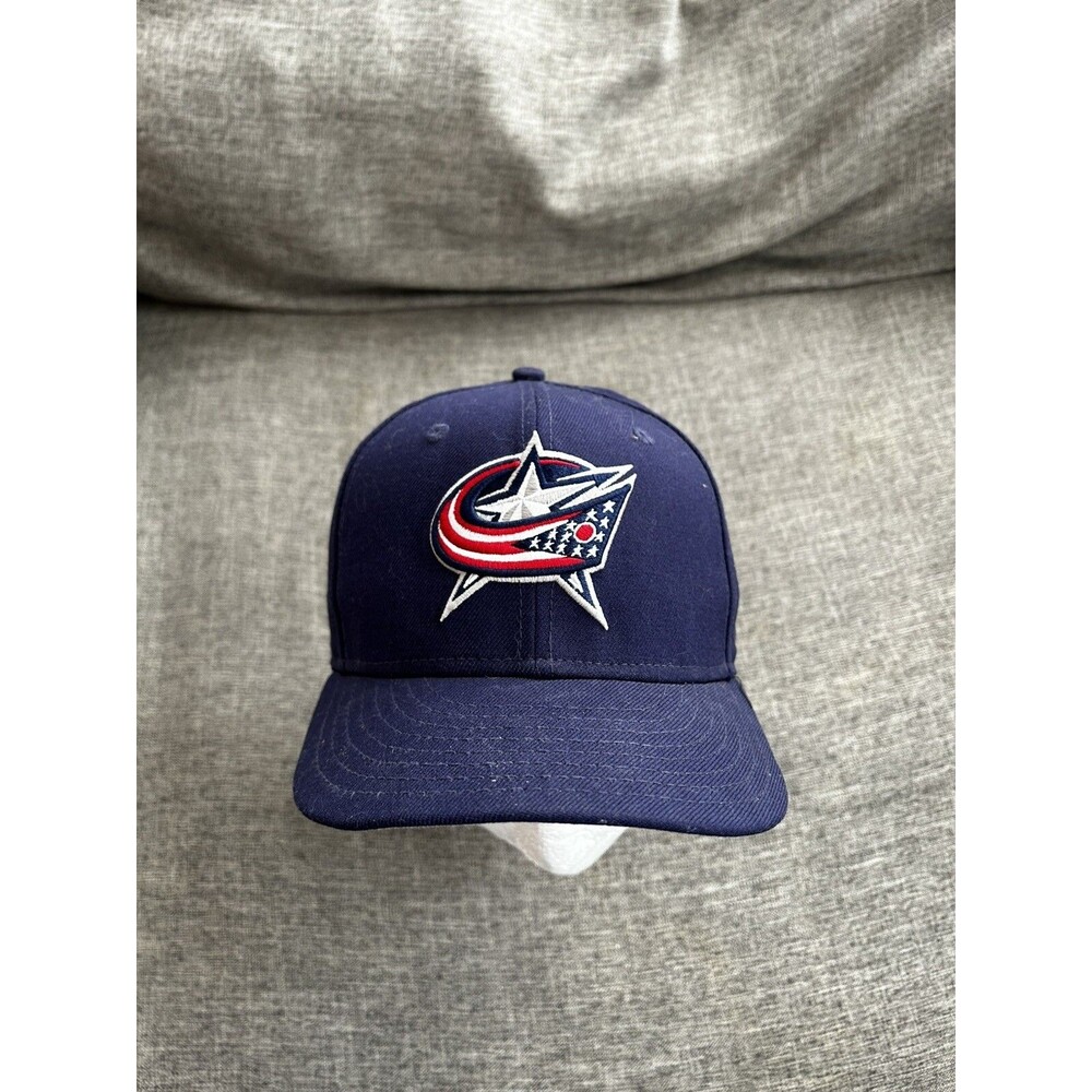 New Era Columbus Blue Jackets Hat CBJ Fitted Cap Men’s Size 7 1/8 Navy Cap - Picture 1 of 7